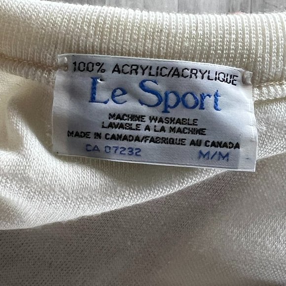 Vintage 1988 76th Grey Cup Ottawa Le Sport Acrylic Cream Medium V-Neck Sweater - Picture 4 of 8